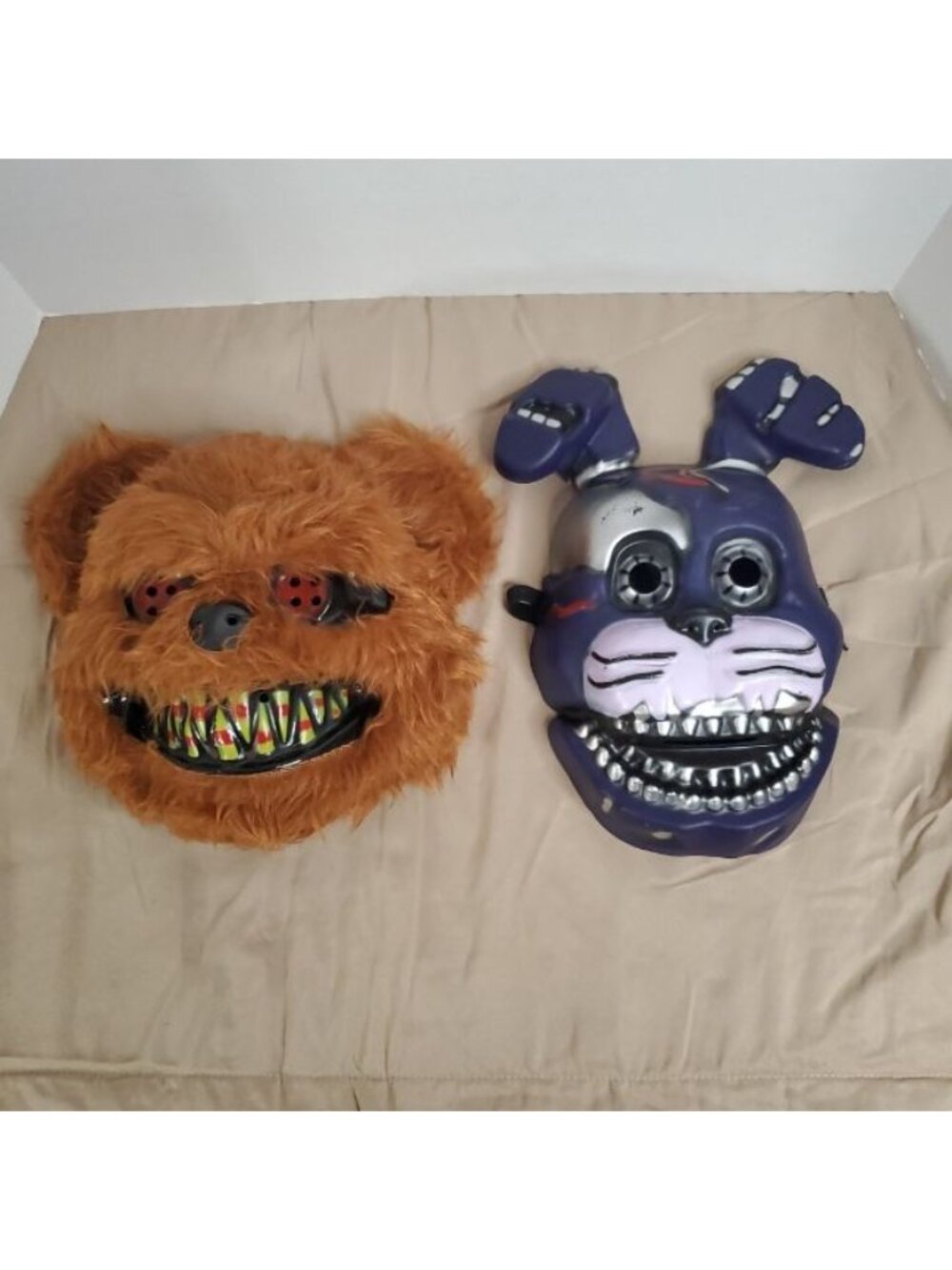 Five Nights at Freddy’s Masks Lot of 2 Furry Freddy Fazbear And Bonnie Masks